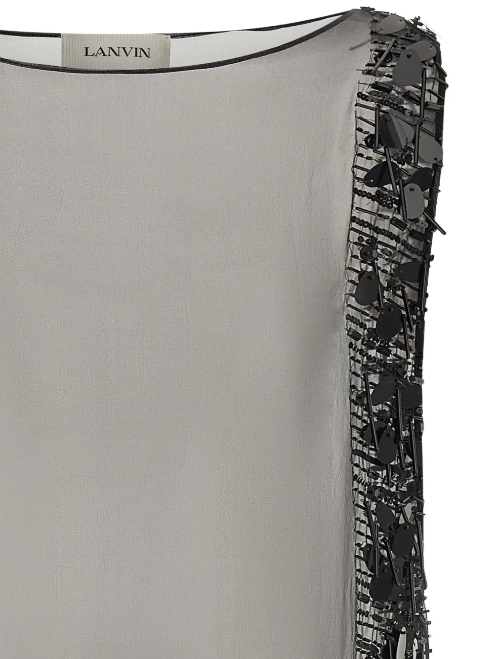 Lanvin sequin-embellished embroidered mini dress Grijs