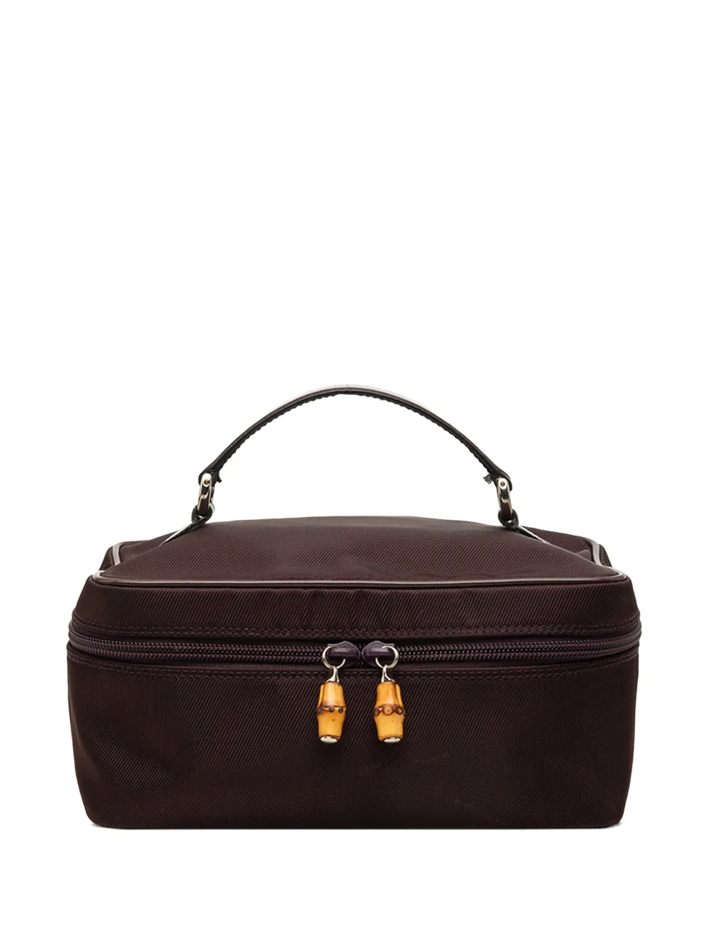 Gucci Pre-Owned 2000-2015 Nylon Bamboo vanity bag - Marrone