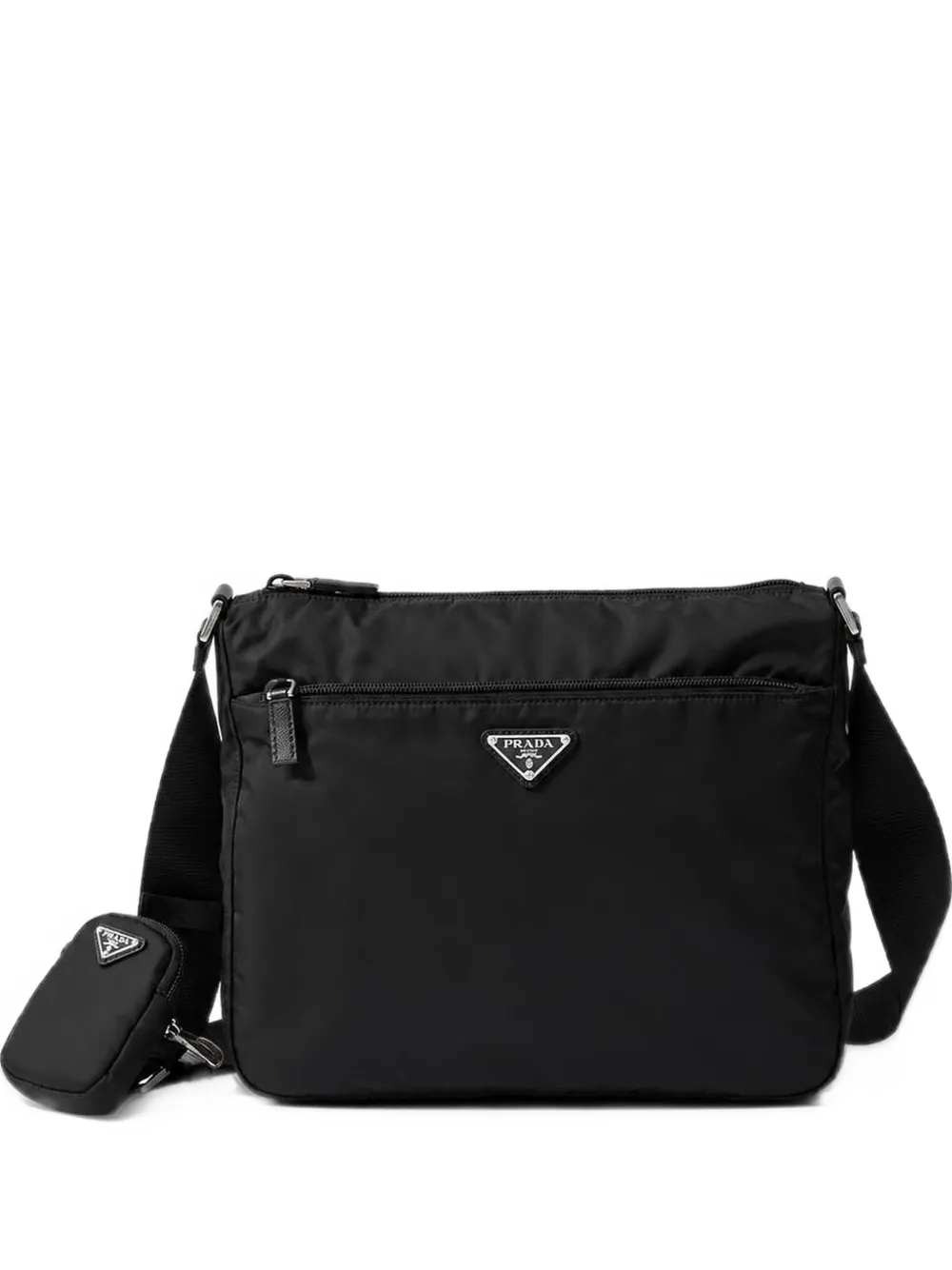 Prada Re-Nylon and saffiano shoulder bag - Nero