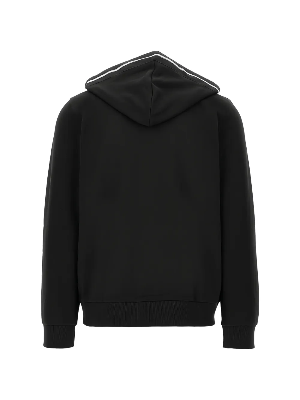 Emporio Armani logo-embroidered zip-up hoodie Zwart
