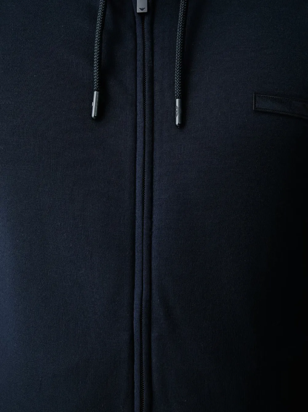 Emporio Armani zip-up drawstring hoodie Blauw