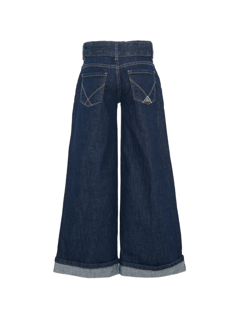 Roy Rogers Kids belted wide-leg jeans - Blu