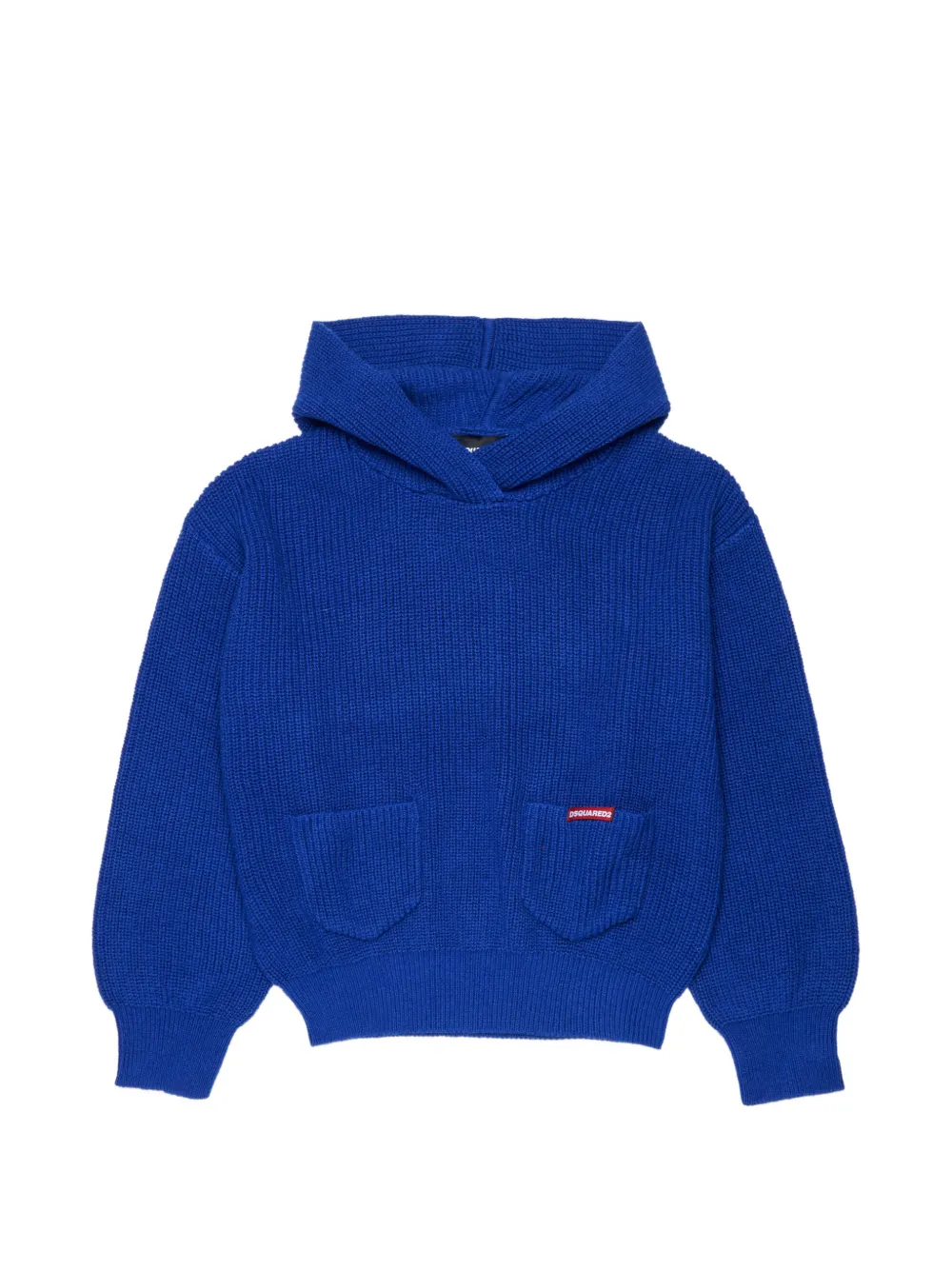 Dsquared 2 kids 리브드 니트 로고 패치 후드