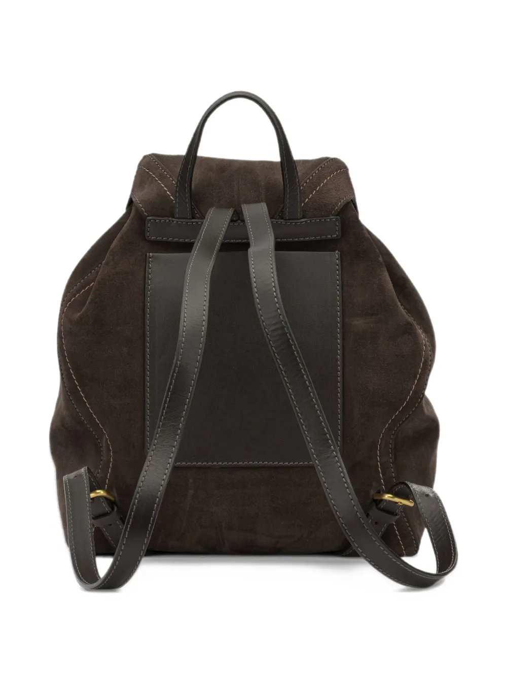 GIANNI CHIARINI suede-finish logo-patch backpack - Marrone