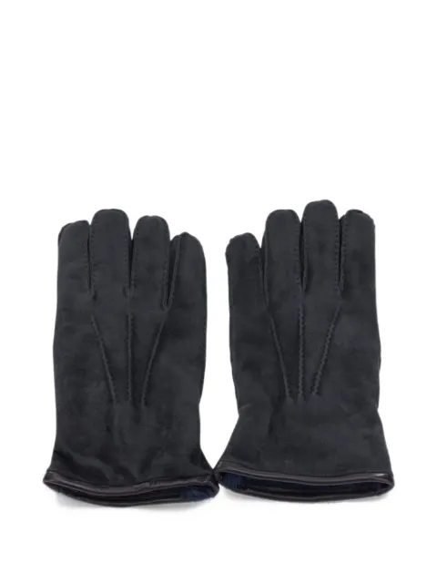 Restelli suede-finish stitched-detail gloves