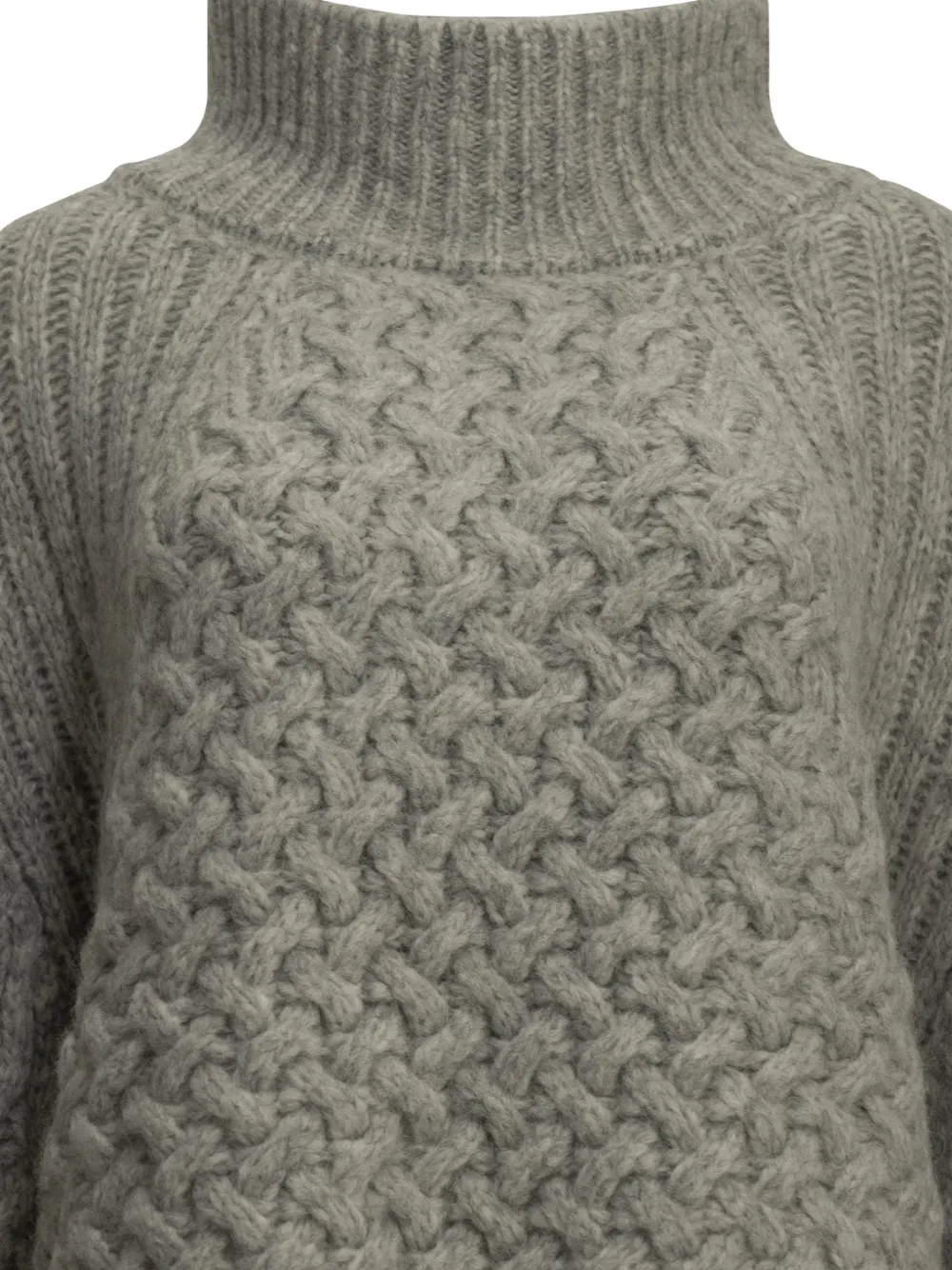 Fedeli Cruz Lima basket-weave raglan-sleeve sweater Grijs