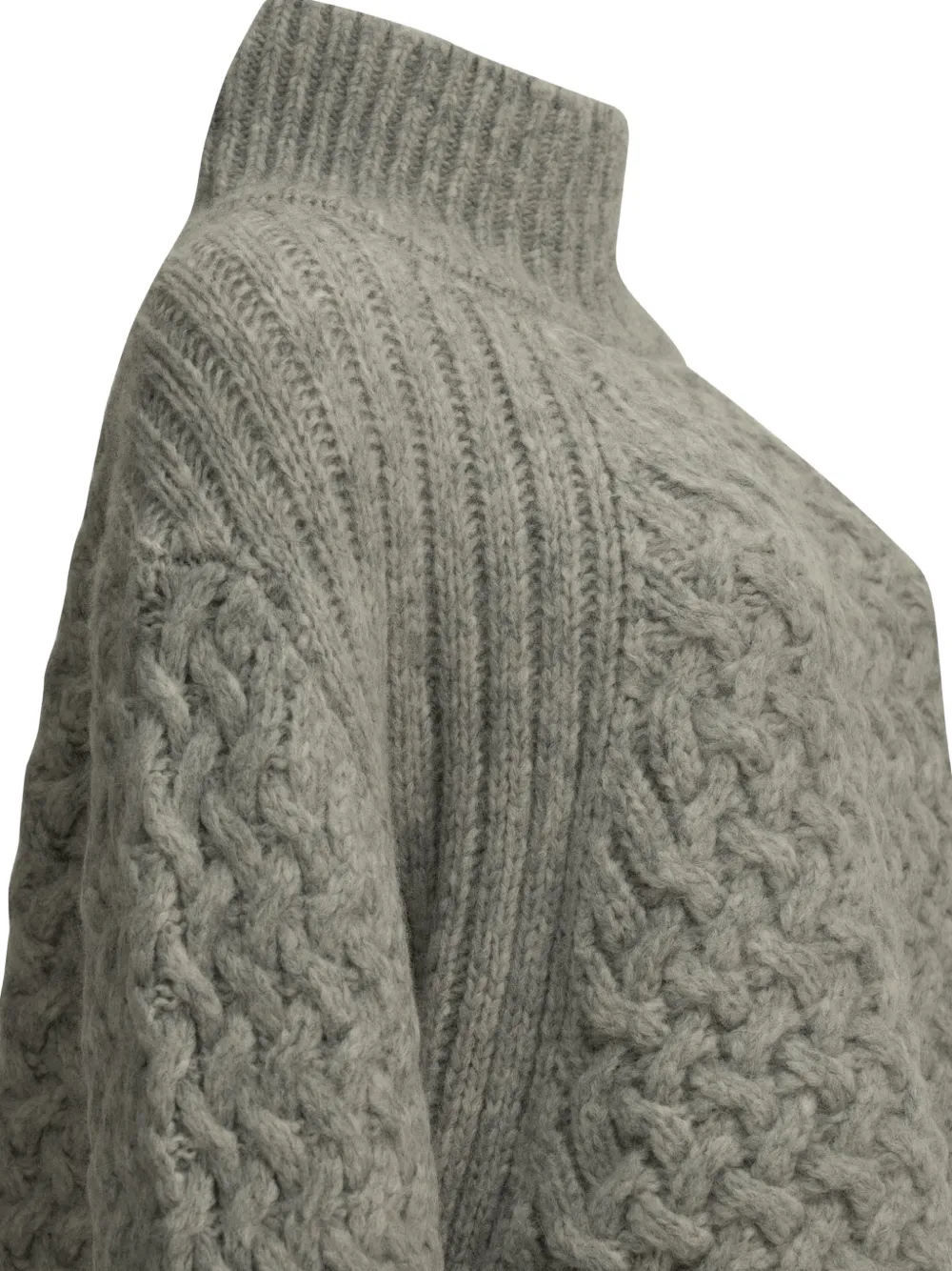 Fedeli Cruz Lima basket-weave raglan-sleeve sweater Grijs