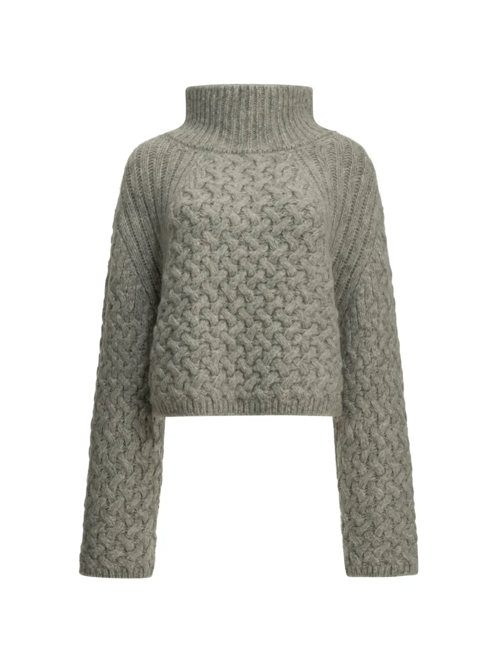 Fedeli Cruz Lima basket-weave raglan-sleeve sweater Grijs