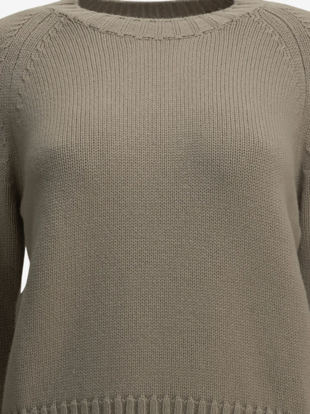 Fedeli Argentina Edera raglan-sleeve ribbed-trim sweater Beige