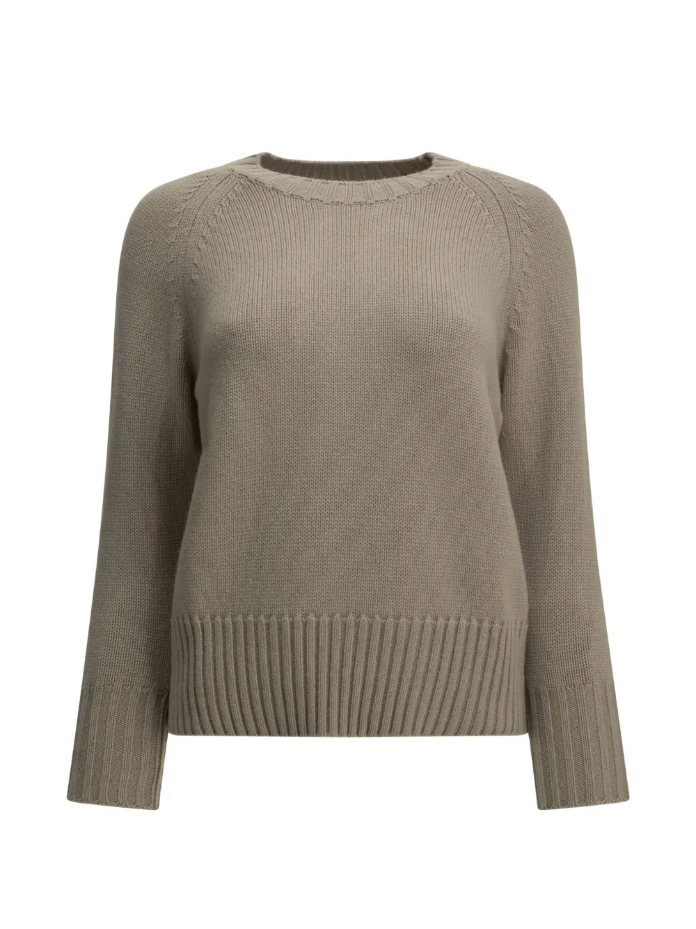 Fedeli Argentina Edera raglan-sleeve ribbed-trim sweater Beige