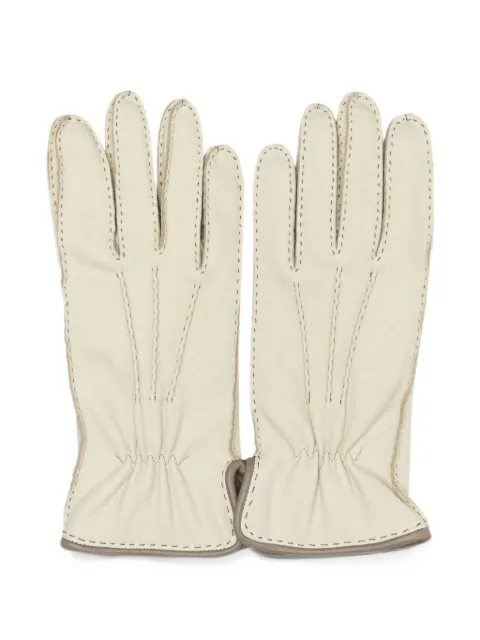 Restelli 953 stitch-detail leather gloves