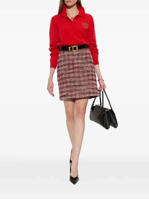 Versace embroidered cashmere knit polo sweater 