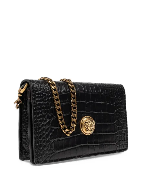 Versace Emblème croc-effect leather mini bag