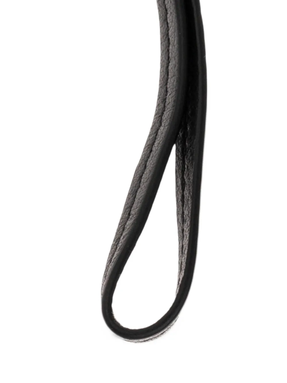 Maison Margiela leather-wrapped carabiner keyring Zwart