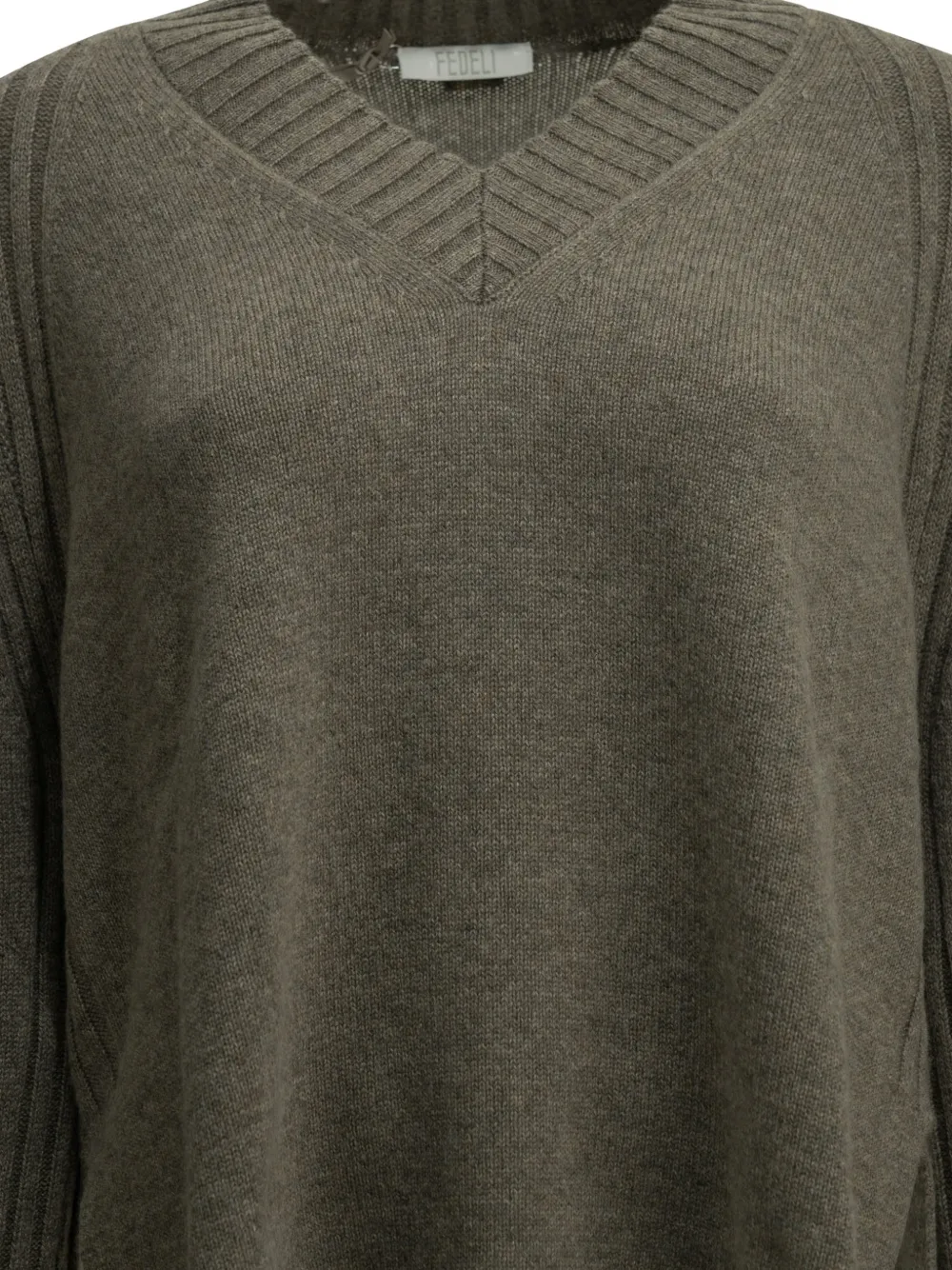 Fedeli Adalia Cash V-neck ribbed-trim sweater Groen