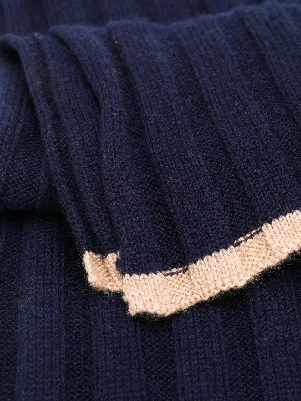 Brunello Cucinelli cashmere rib knit scarf Blauw