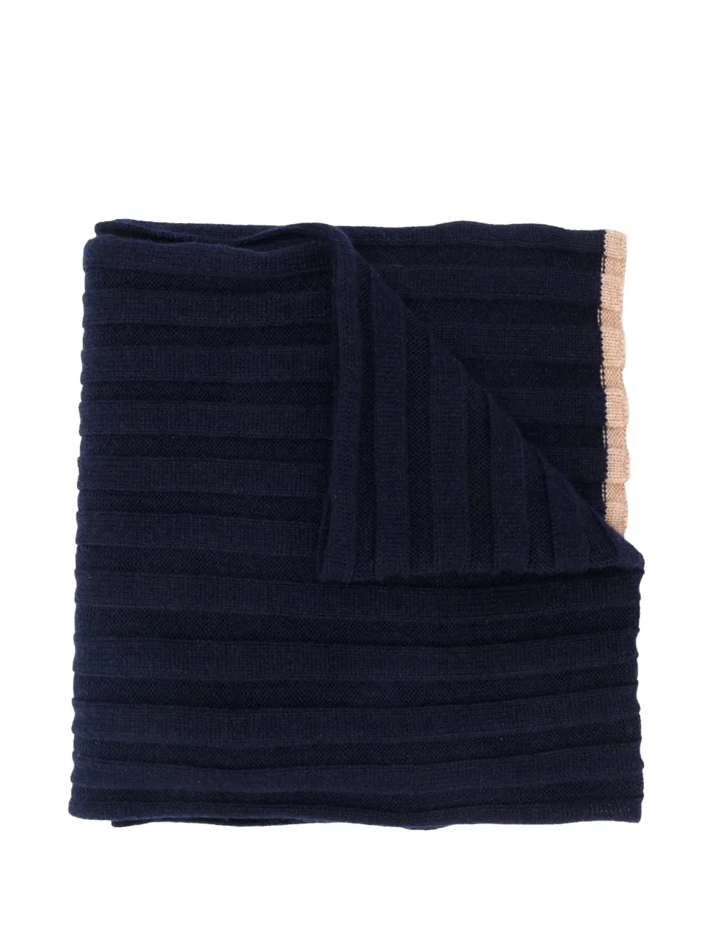 Brunello Cucinelli cashmere rib knit scarf Blauw