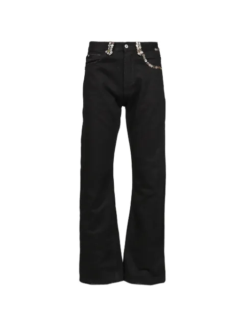 NO/FAITH STUDIOS button-embellished bootcut jeans