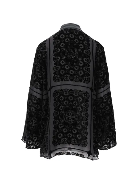 Hui Hui devoré velvet-pattern cardigan