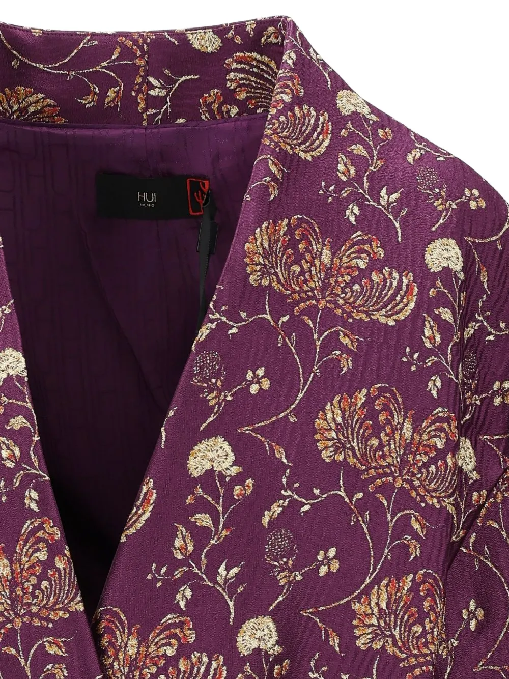HUI MILANO floral-jacquard kimono Paars