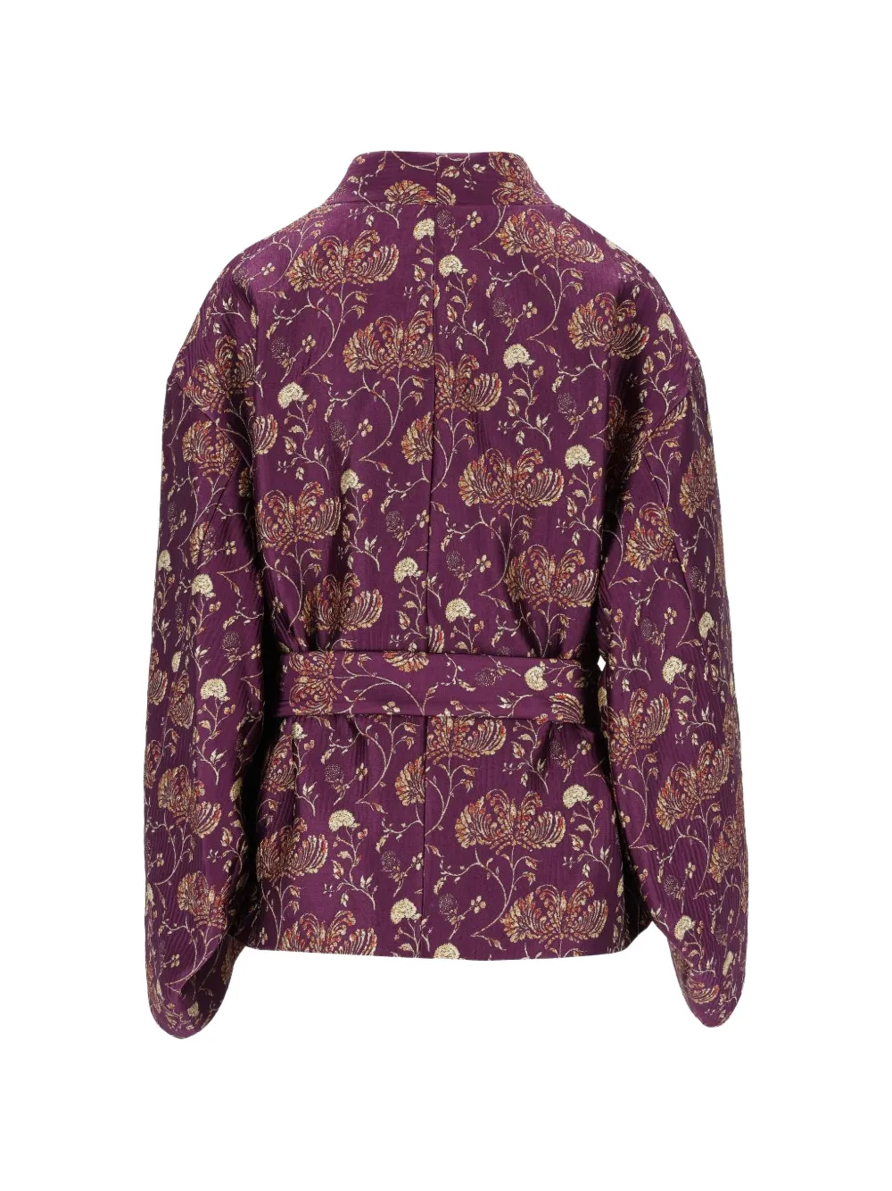 HUI MILANO floral-jacquard kimono Paars
