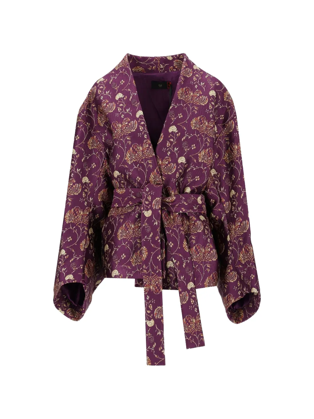 HUI MILANO floral-jacquard kimono Paars