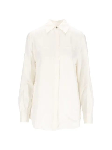 Hui Hui silk concealed-fastening blouse