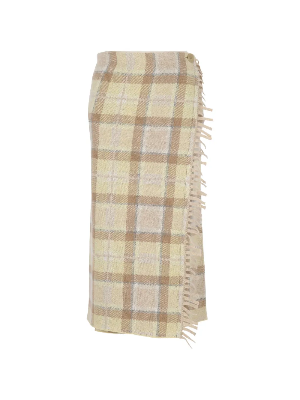 Guest In Residence wrap check-pattern midi skirt - Toni neutri