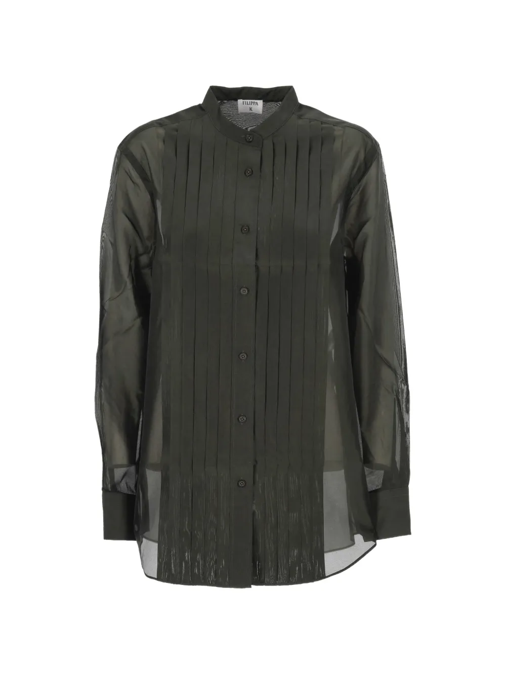 Filippa K pleated semi-sheer shirt Groen