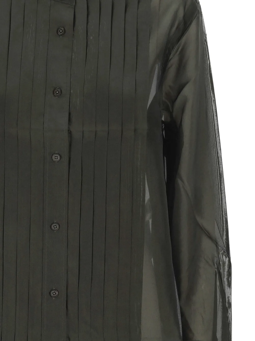 Filippa K pleated semi-sheer shirt Groen