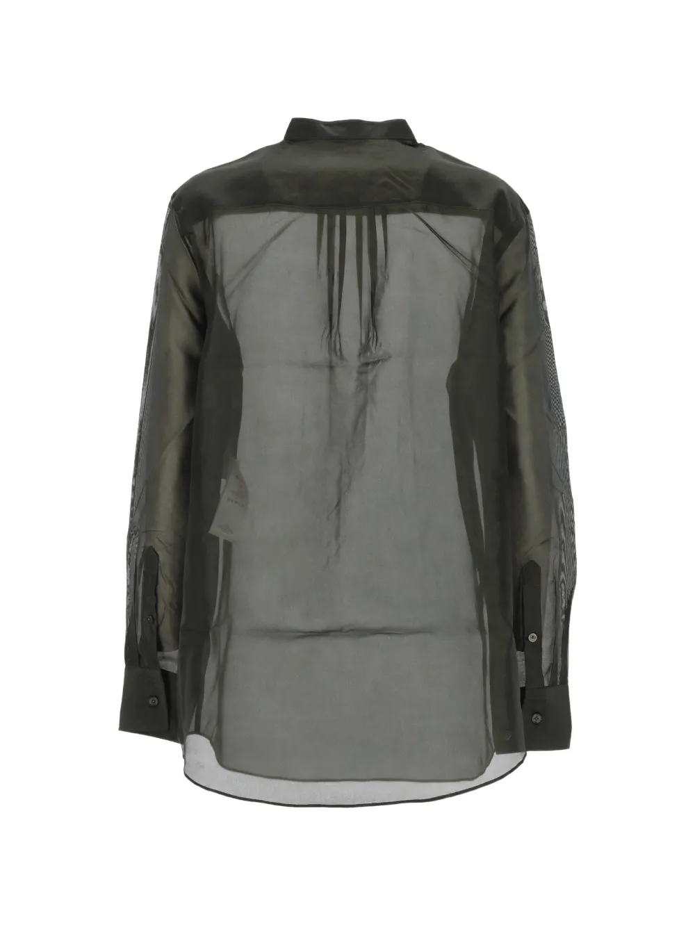 Filippa K pleated semi-sheer shirt Groen