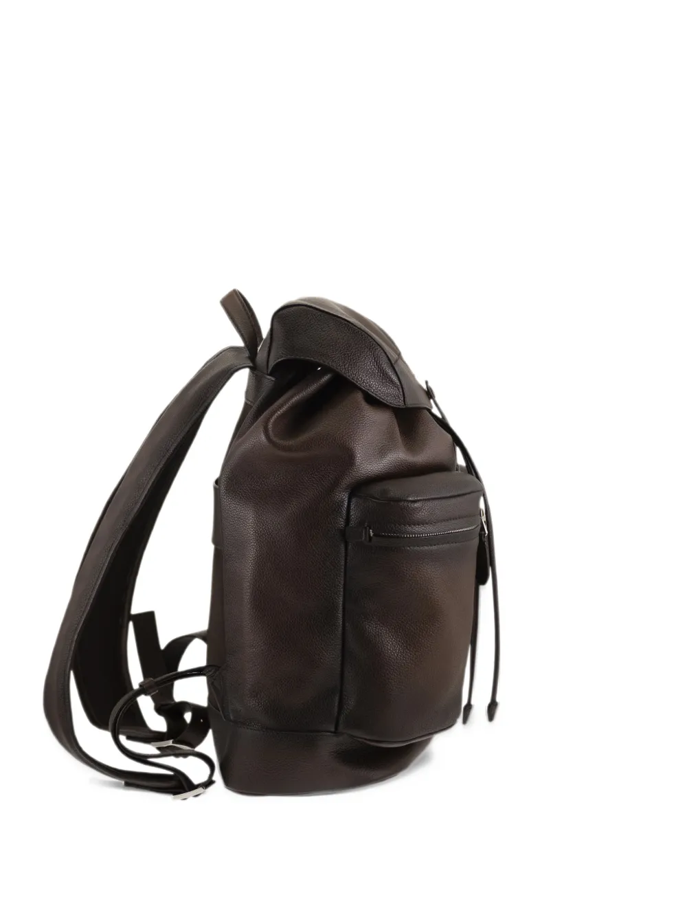 Santoni drawstring-fastening leather backpack - Marrone