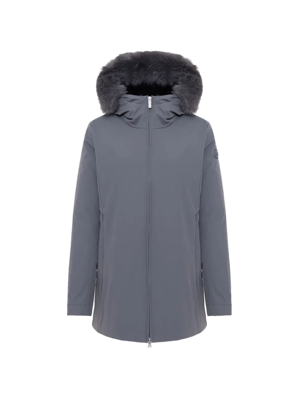 Colmar faux-fur trim hooded coat - Grigio