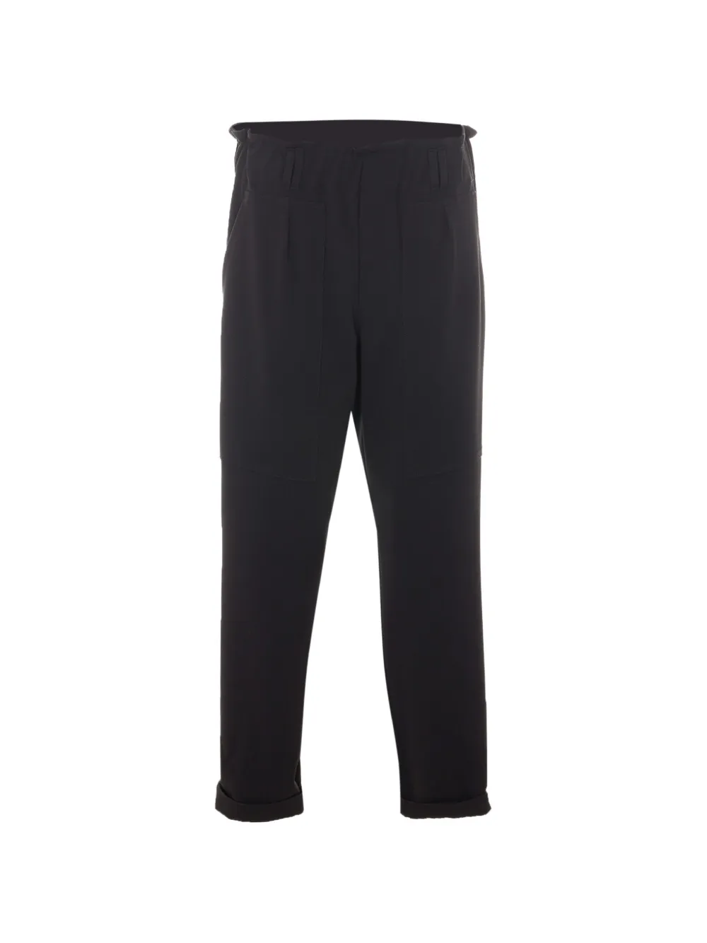 Rue du Bac high-waisted elasticated trousers Zwart