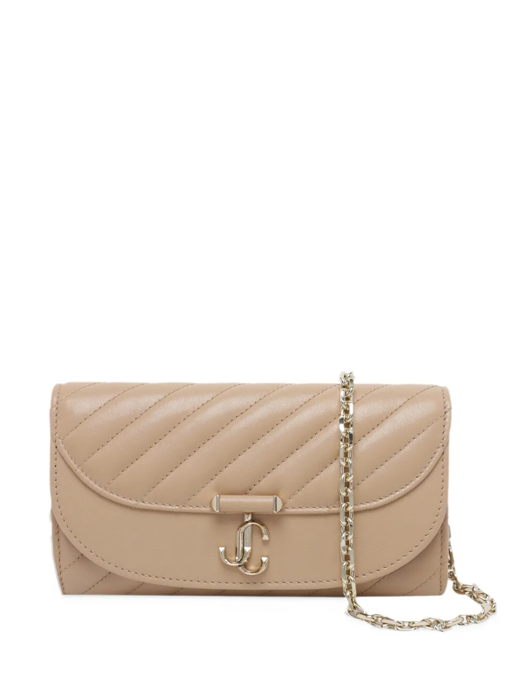 Jimmy Choo Avn Curve quilted-leather shoulder bag - Toni neutri