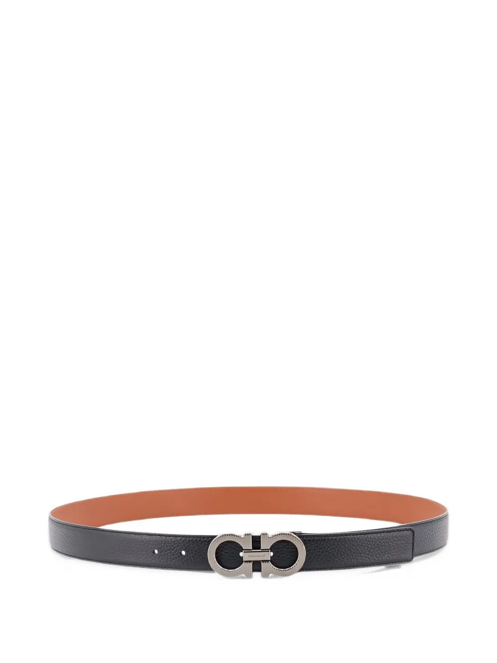 Ferragamo reversible and adjustable Gancini belt Zwart