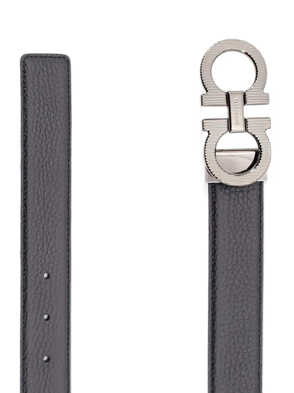 Ferragamo reversible and adjustable Gancini belt Zwart