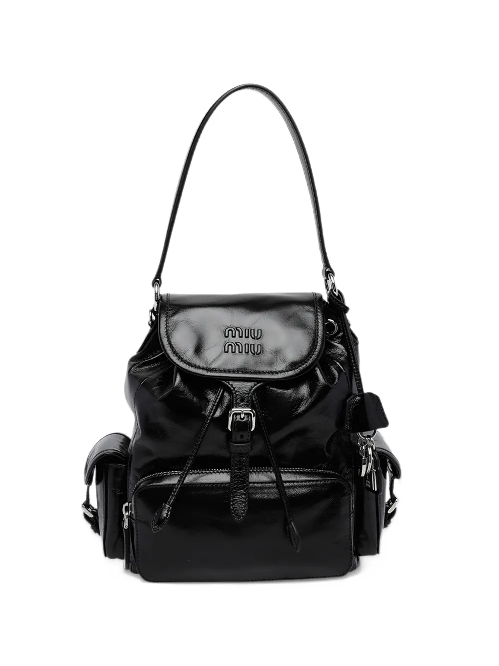 Miu Miu shiny leather backpack - Nero