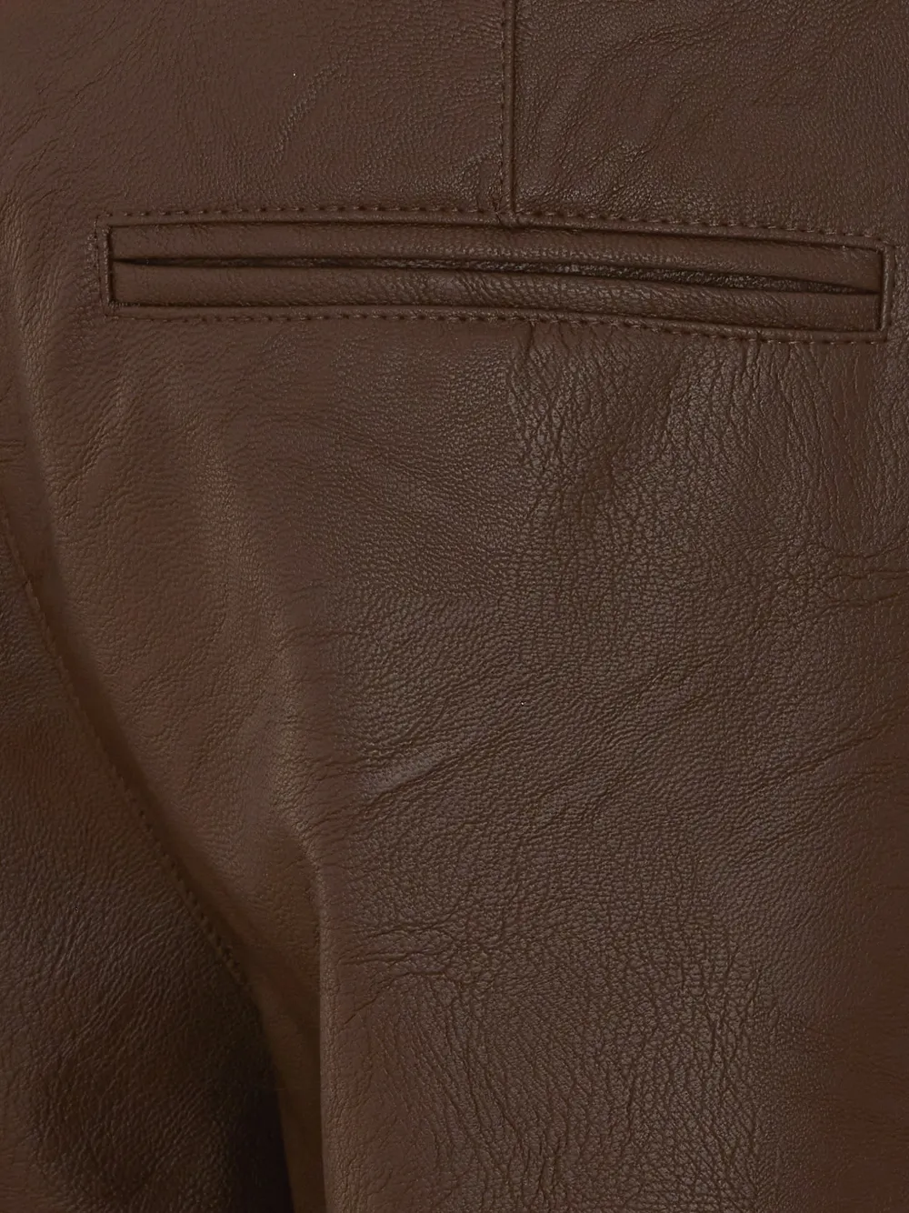 Rue du Bac faux-leather straight trousers Bruin