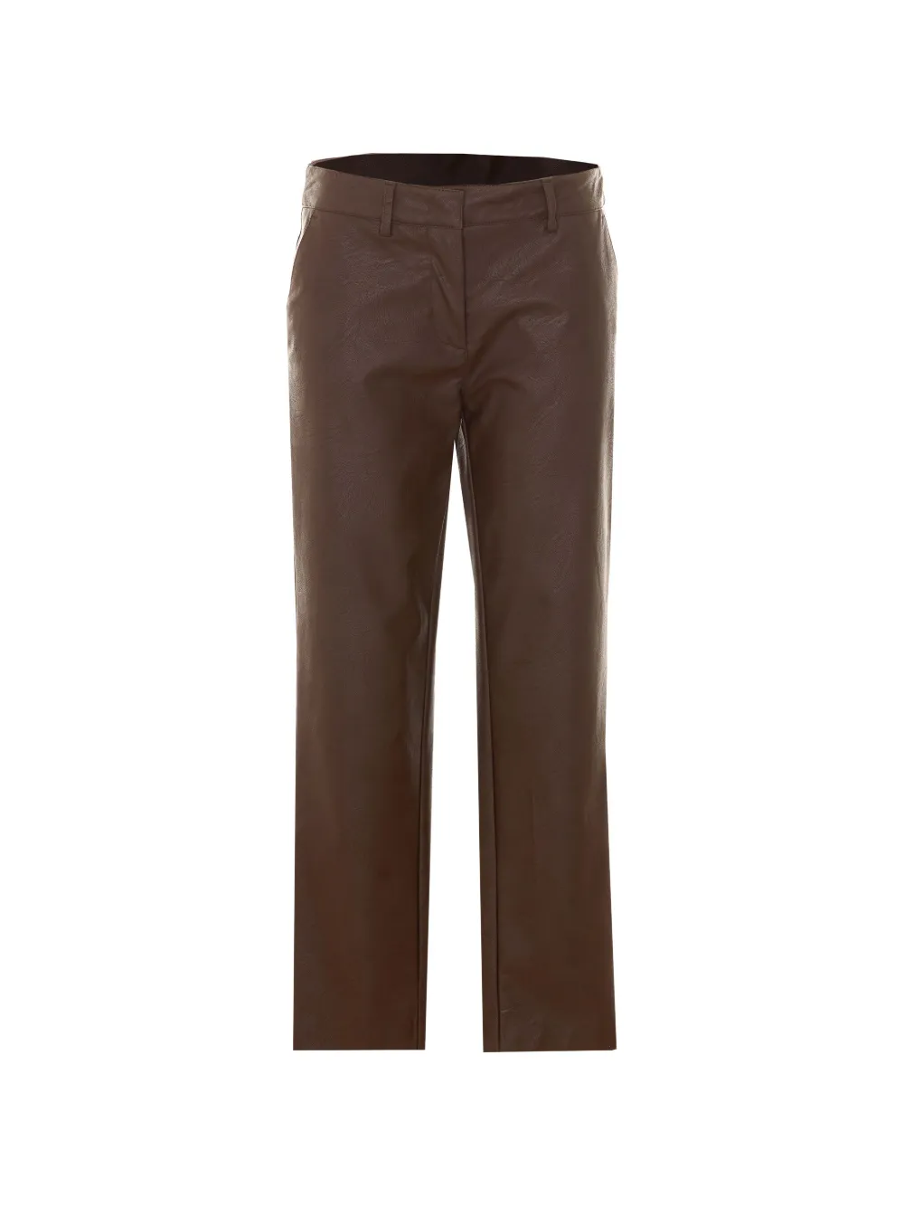 Rue du Bac faux-leather straight trousers Bruin