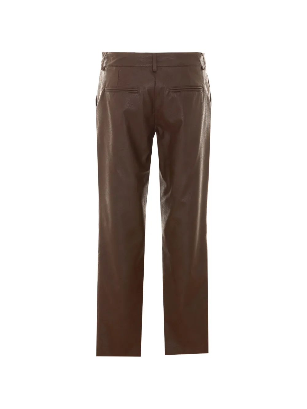 Rue du Bac faux-leather straight trousers Bruin