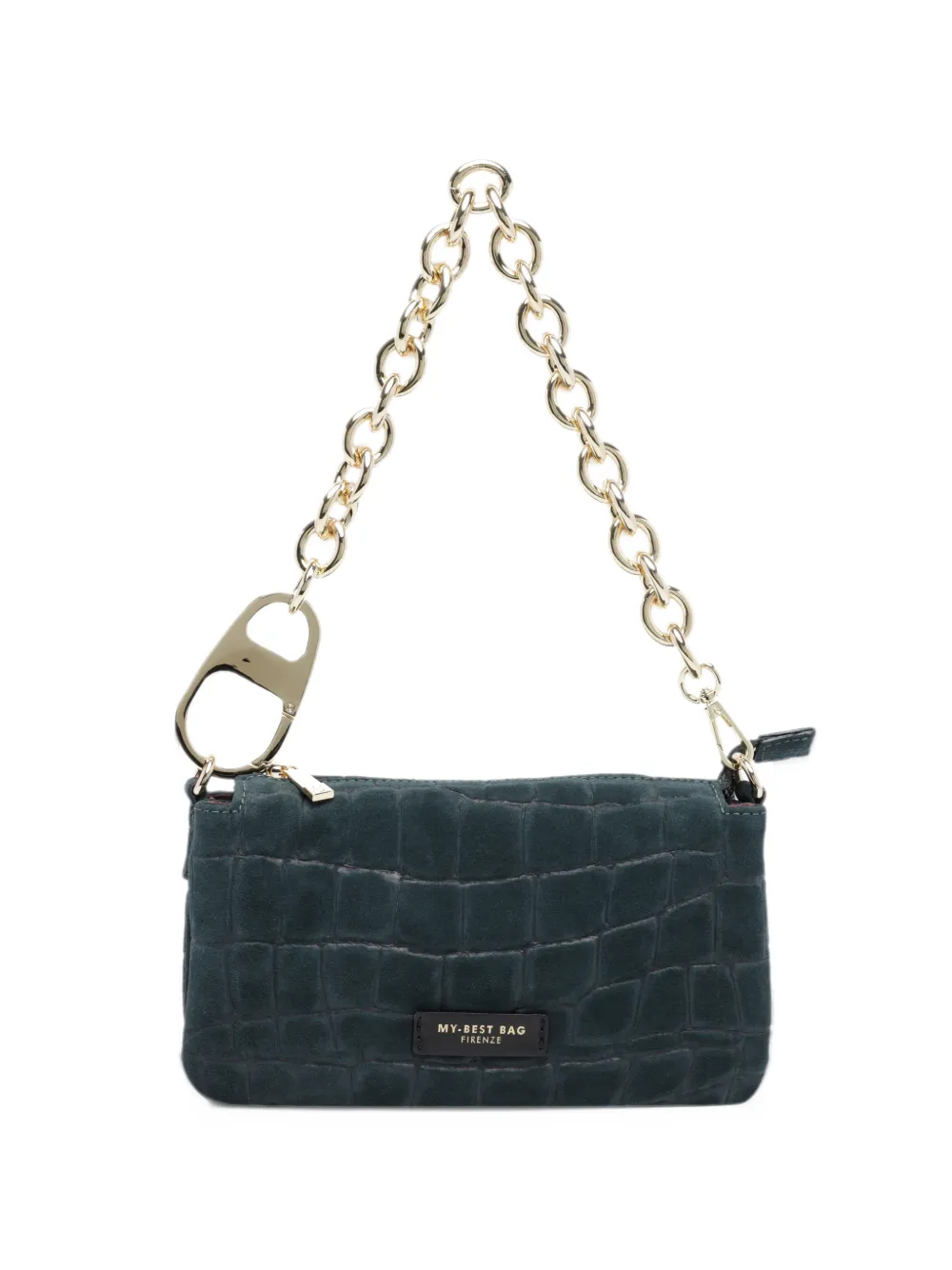 MY BEST BAG croc-effect leather shoulder bag - Verde