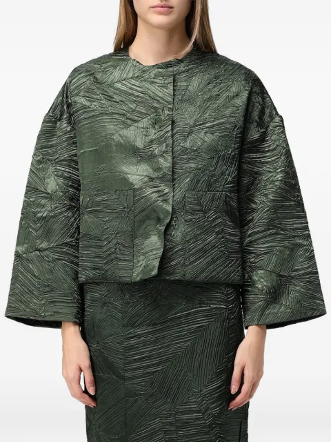 MeimeiJ plissé-effect leaf-pattern jacket