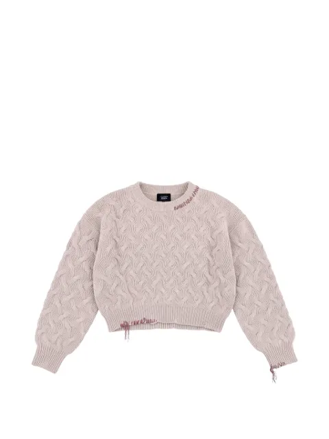 Htc Los Angeles distressed cable-knit sweater
