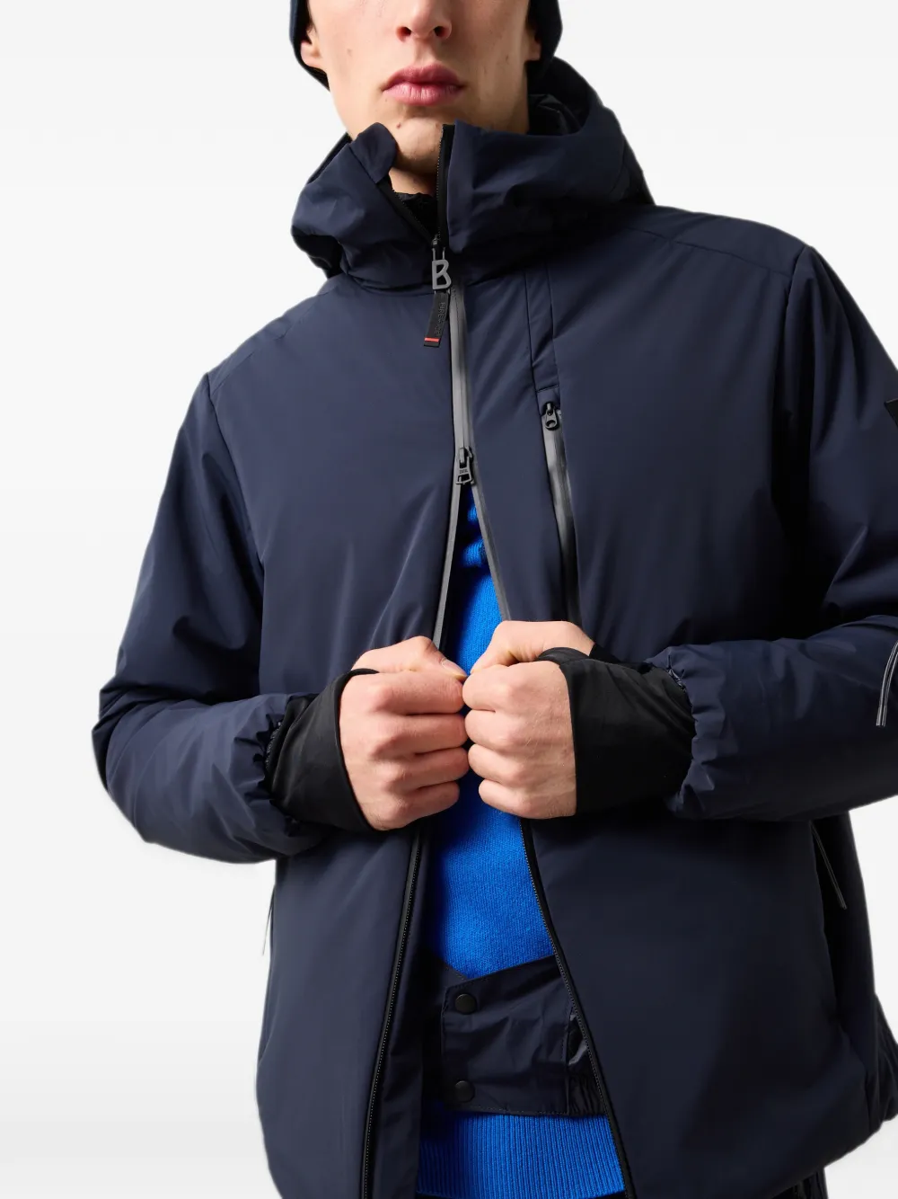 BOGNER FIRE+ICE Tec-Yag hooded ski jacket Blauw
