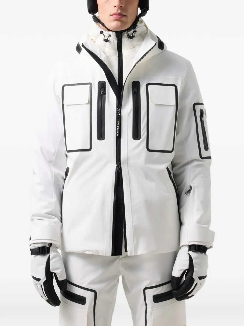 BOGNER Bond contrast-trim ski jacket Wit
