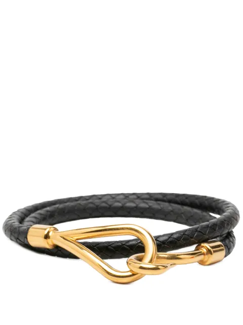 Hermès Pre-Owned 2000-2026 Gold Plated and Swift Jumbo Hook Double Tour Bracelet costume bracelet