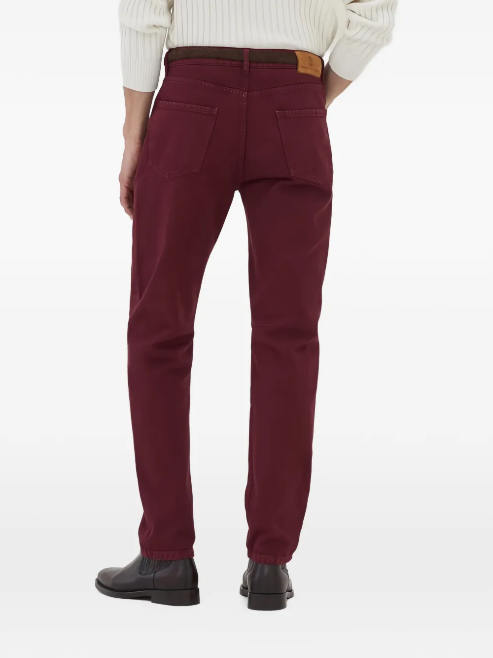 Brunello Cucinelli five-pocket straight-leg trousers Rood