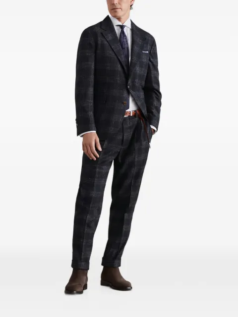 Brunello Cucinelli checked wool-blend suit