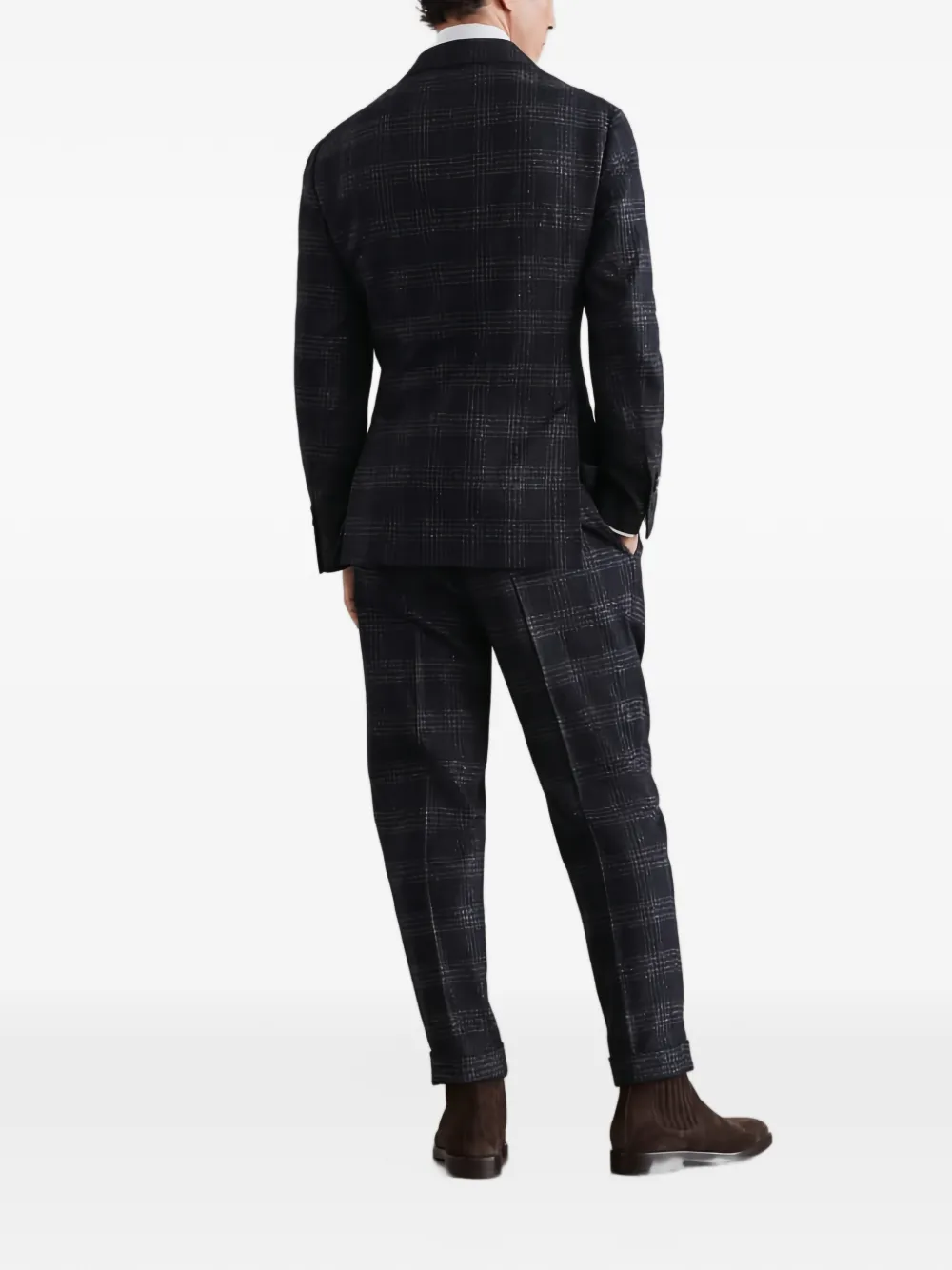 Brunello Cucinelli checked wool-blend suit Grijs